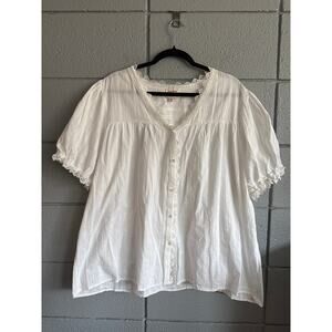 Women's Hayden Plus Lace Bohemian Cottagecore Button Front Lace Blouse size 2X